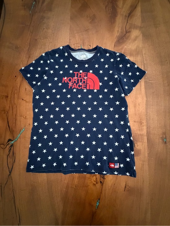 The North Face Tops - The North Face Navy Star Tee with Red Logo